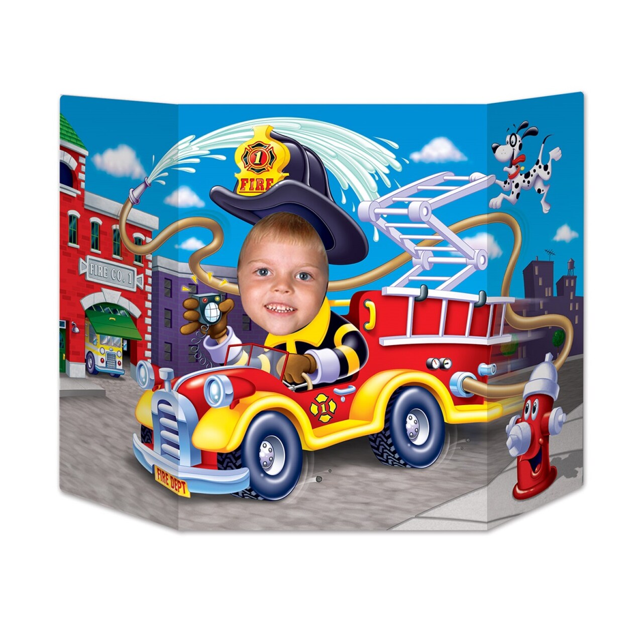Beistle Pack of 6 Fire Truck Emergency Call Photo Prop Decorations 37" x 25"